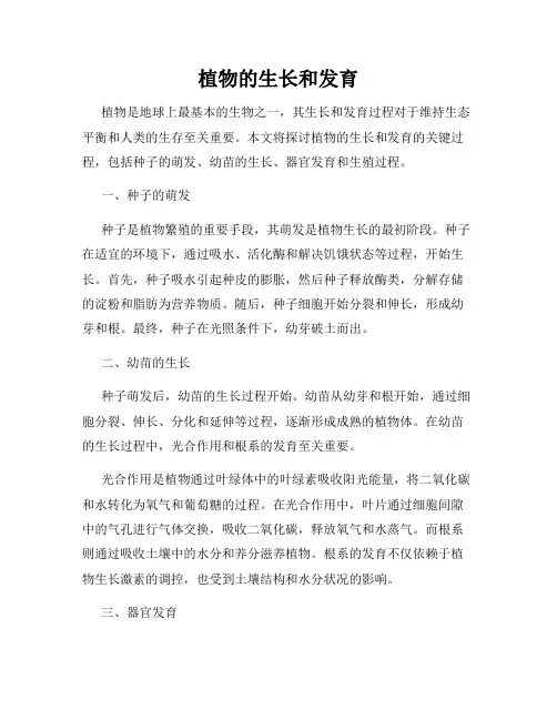 植物的生长和发育