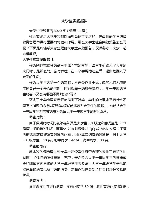 大学生实践报告