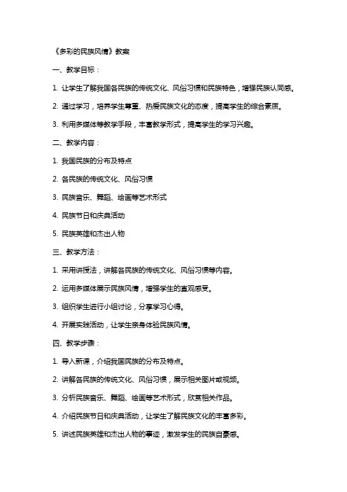《多彩的民族风情》教案