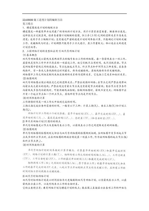 施工进度计划的编制方法