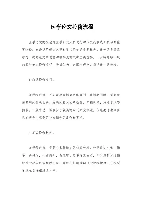 医学论文投稿流程