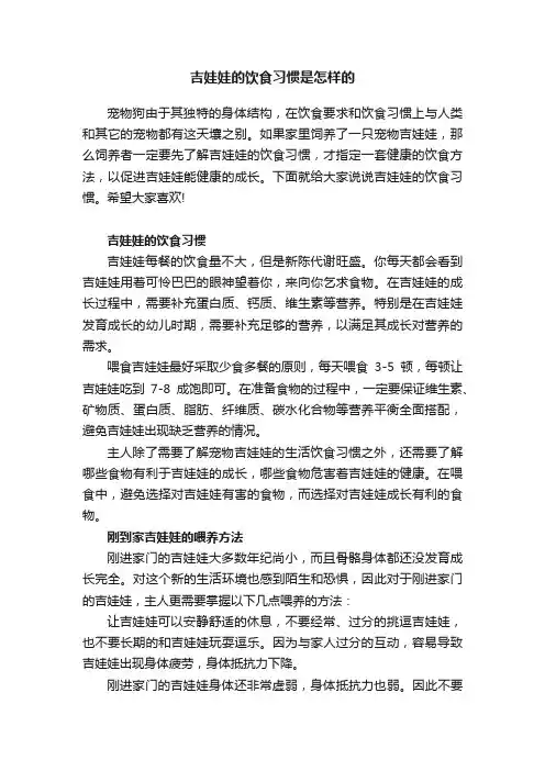 吉娃娃的饮食习惯是怎样的