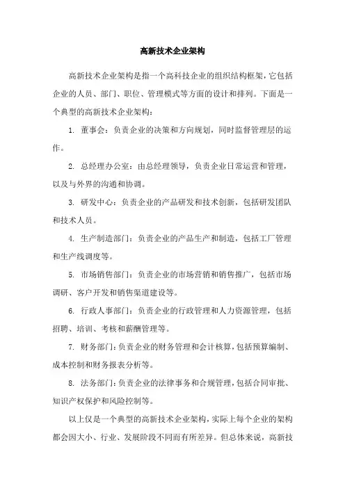 高新技术企业架构