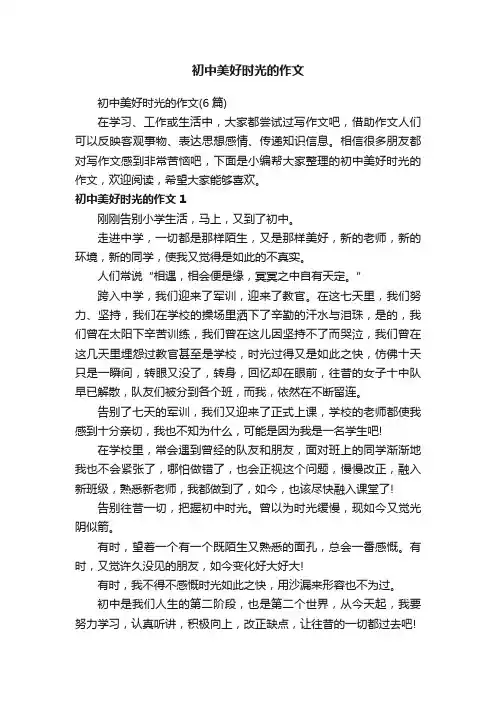 初中美好时光的作文