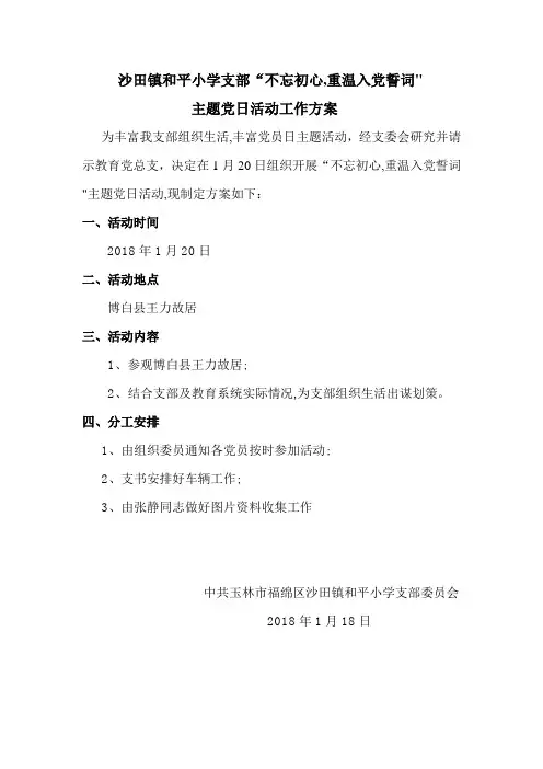 党日活动方案