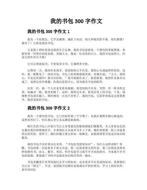 我的书包300字作文