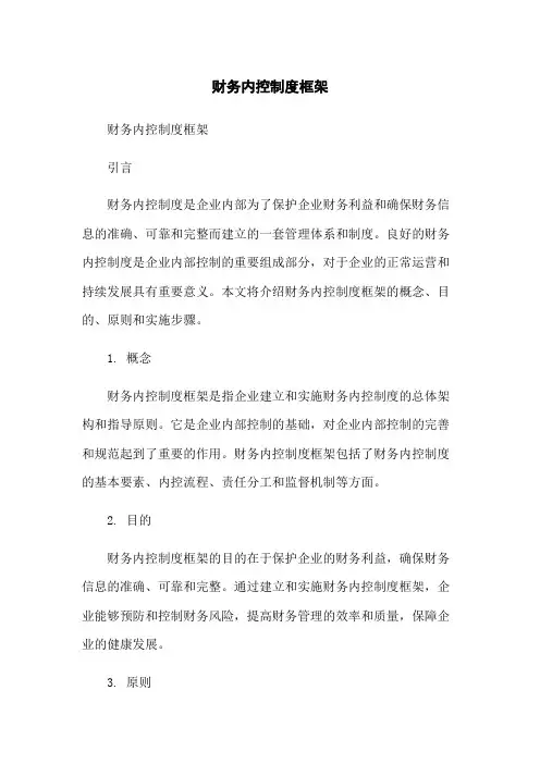 财务内控制度框架