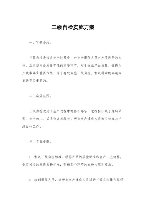 三级自检实施方案
