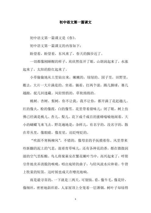初中语文第一篇课文