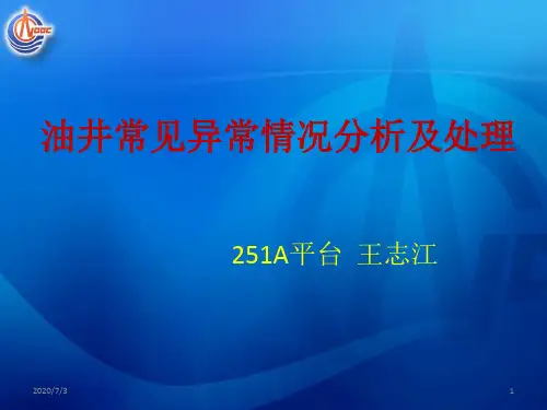 油井常见异常情况分析及处理(王志江)资料
