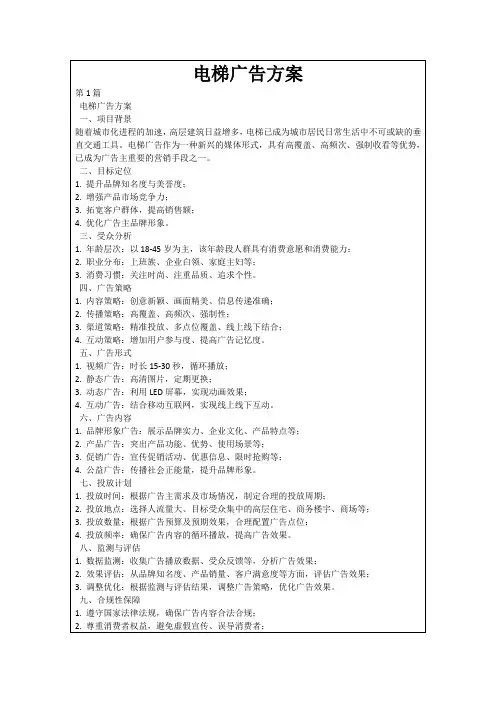 电梯广告方案