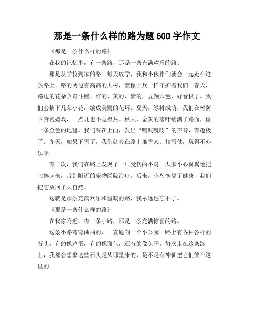 那是一条什么样的路为题600字作文