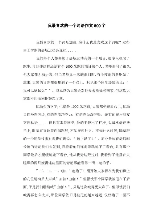 我最喜欢的一个词语作文800字