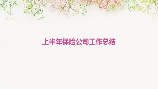 上半年保险公司工作总结PPT