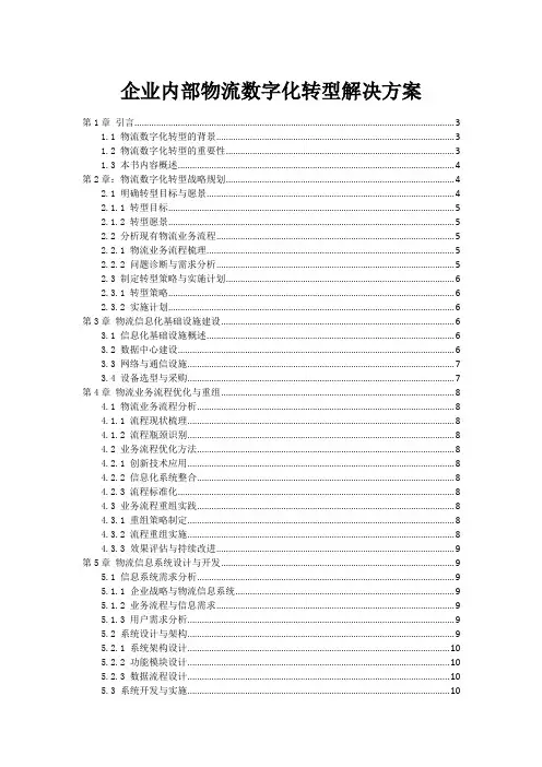 企业内部物流数字化转型解决方案