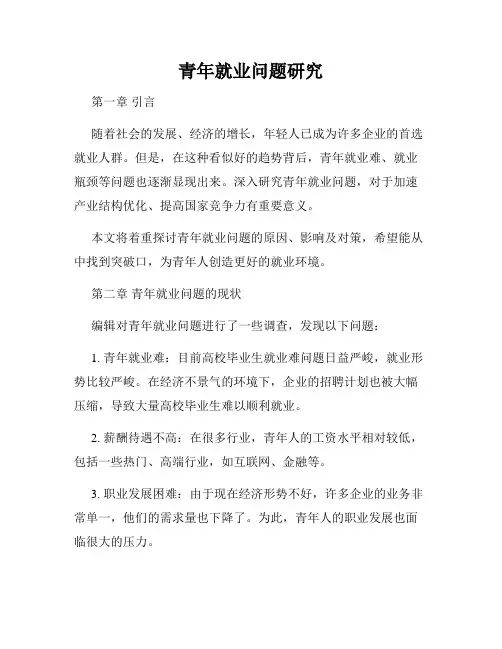青年就业问题研究