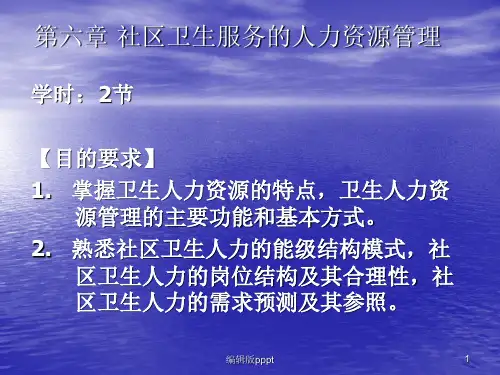 第六章社区卫生服务的人力资源管理ppt课件