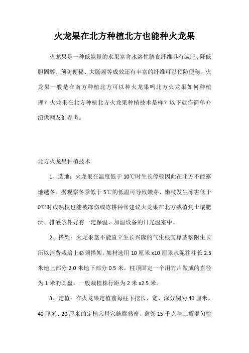 火龙果在北方种植,北方也能种火龙果