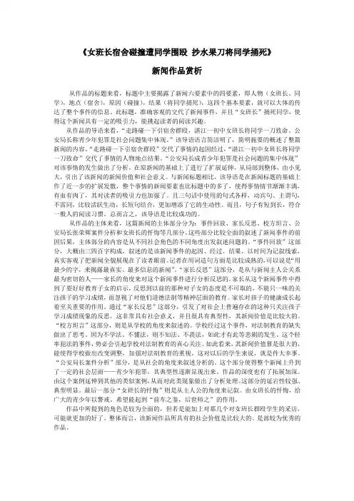 新闻作品赏析
