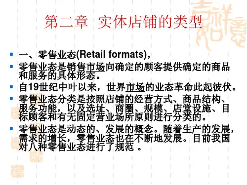 实体店铺的类型汇总