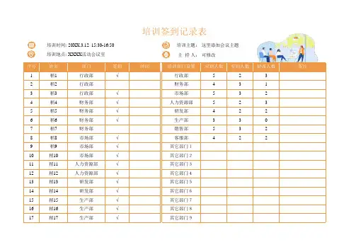 培训签到记录统计表