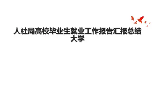 人社局高校毕业生就业工作报告汇报总结大学.pptx