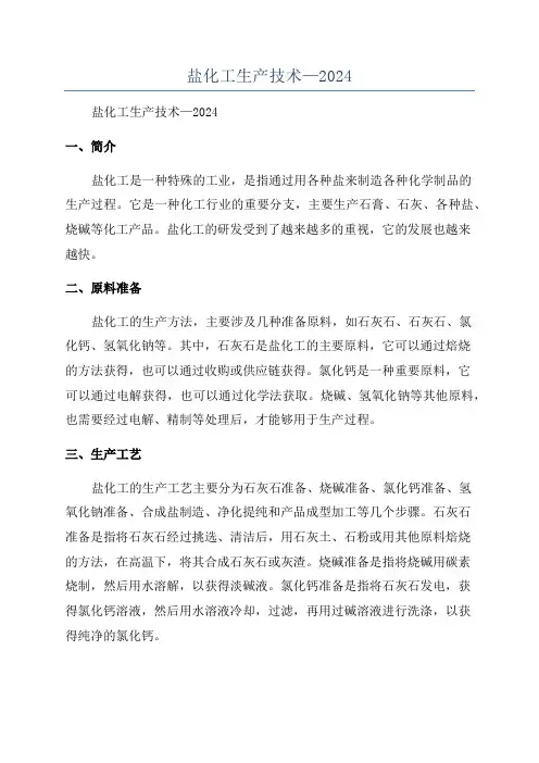 盐化工生产技术—2024