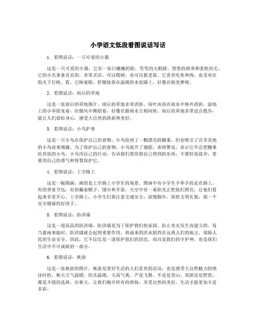 小学语文低段看图说话写话