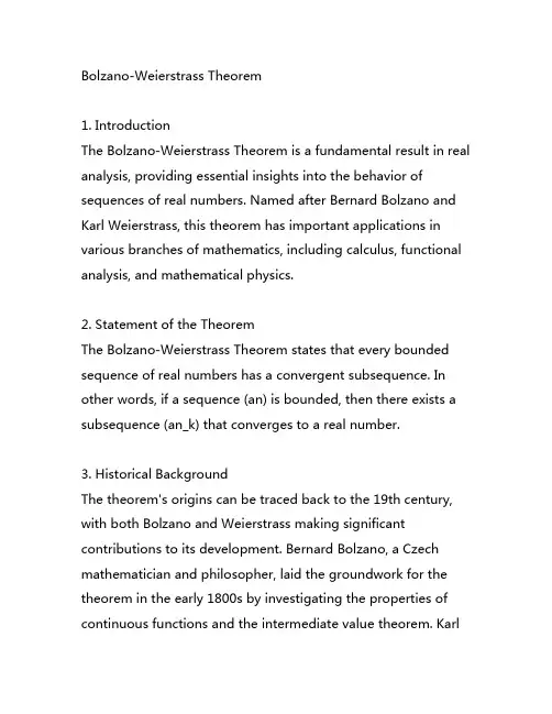 bolzano-weierstrass定理英文
