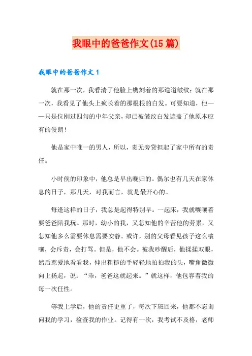 我眼中的爸爸作文(15篇)