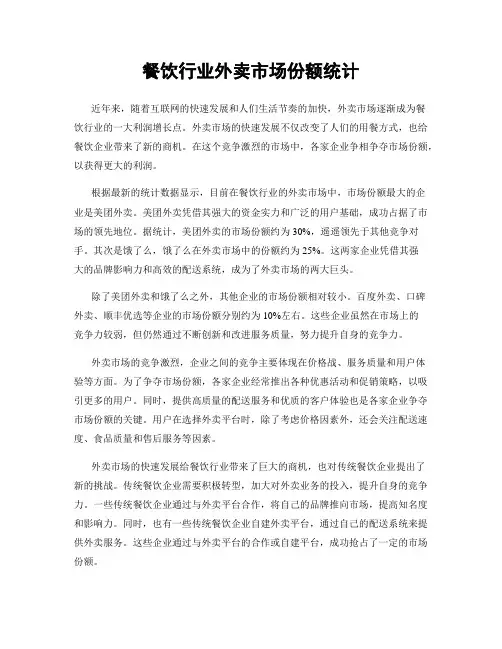 餐饮行业外卖市场份额统计