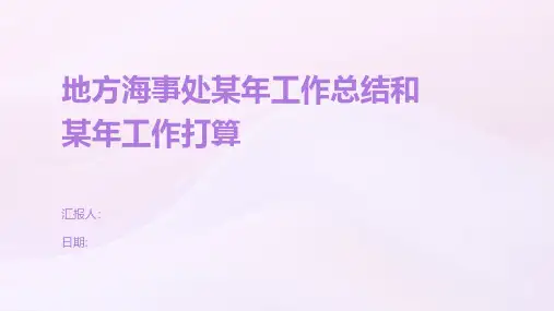 地方海事处某年工作总结和某年工作打算