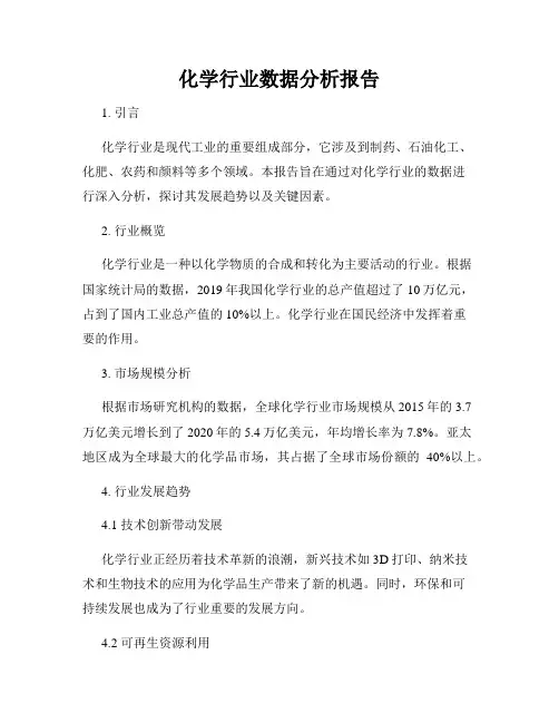 化学行业数据分析报告