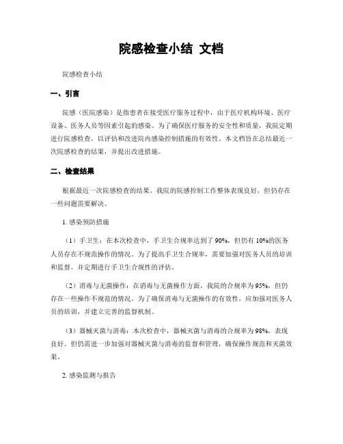 院感检查小结 文档