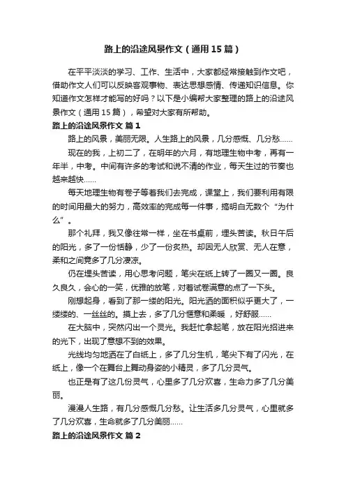 路上的沿途风景作文（通用15篇）