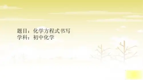 九年级化学上册人教版课件：5.2 如何正确书写化学方程式 课件(共24张PPT)