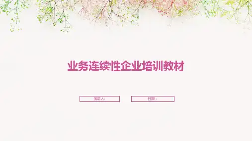 业务连续性企业培训教材