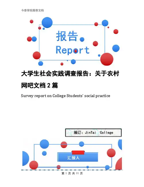 大学生社会实践调查报告：关于农村网吧文档2篇