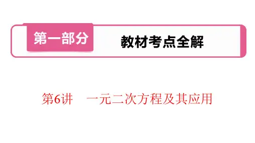 中考数学复习考点知识专题讲义第6讲 一元二次方程及其应用