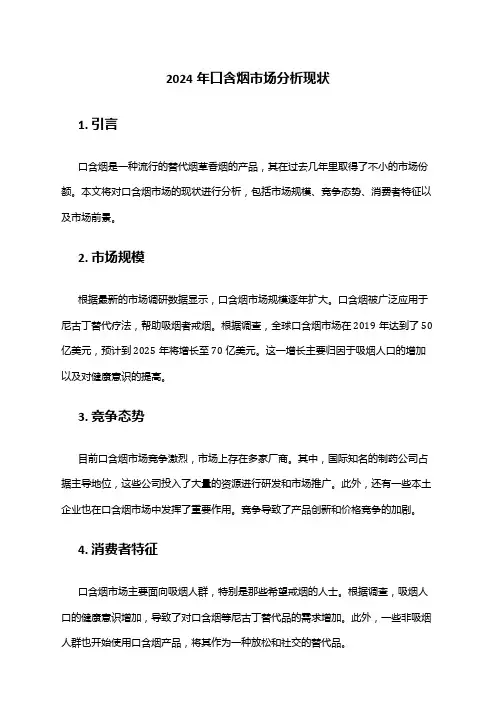 2024年口含烟市场分析现状