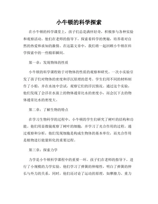小牛顿的科学探索