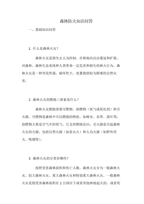 森林防火知识问答