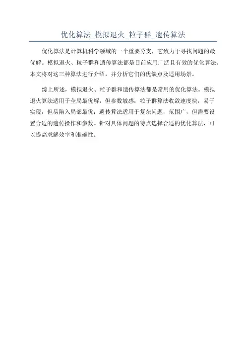 优化算法_模拟退火_粒子群_遗传算法