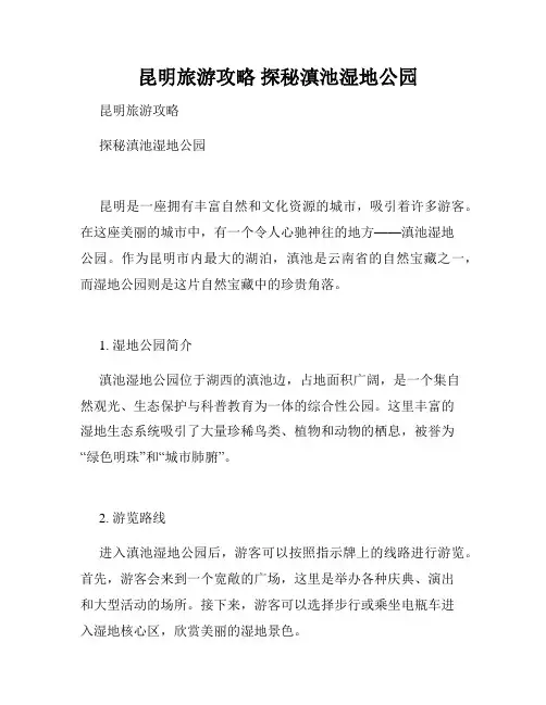 昆明旅游攻略 探秘滇池湿地公园 