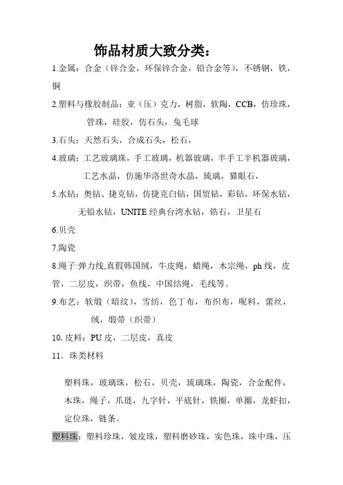 饰品材质