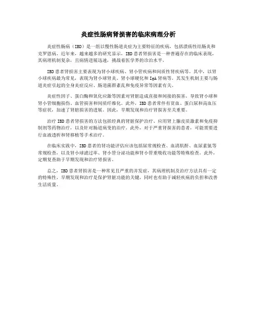 炎症性肠病肾损害的临床病理分析