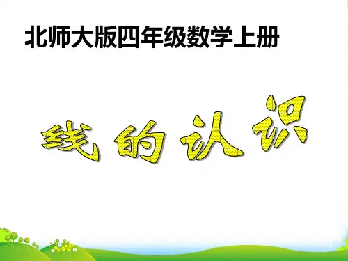 北师大版四年级数学上册《线的认识》课件