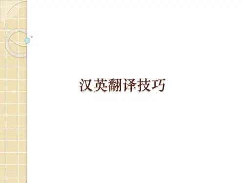 汉英翻译技巧解析