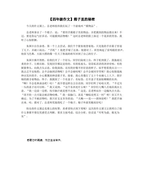 【四年级作文】箱子里的秘密