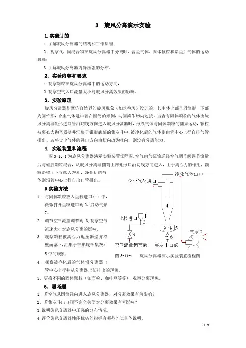 旋风分离器演示实验